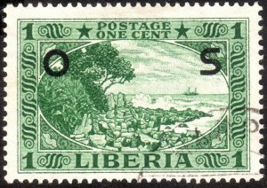 1920, Liberia 1c, Used, Sc O116