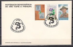 St. Thomas, Scott cat. 658-659. Scout Anniversary, IMPERF. First day cover.