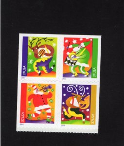 3825-3828 Christmas, MNH blk/4