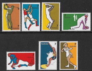AUSTRALIA 1974 SPORTS Set Sc 590-596 MNH