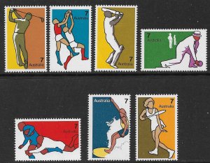 AUSTRALIA 1974 SPORTS Set Sc 590-596 MNH