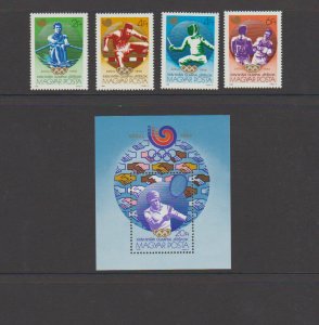 Hungary 3123-3127 Summer Olympics 1988 Sports Set and Souvenir Sheet MNH