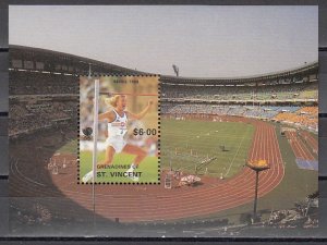 St. Vincent, Union Is., 1988 issue. Seoul Olympics, Athlete s/sheet. ^