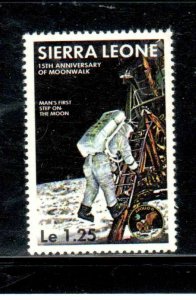 SIERRA LEONE #620 1984 1.25le APOLLO 11, 15TH ANNIV. MINT VF NH O.G