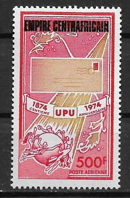 1974 Central Africa  C159 UPU Centenary overprinted Central African Empire MNH