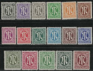 Germany AM Post Scott # 3N1 - 3N18, mint nh