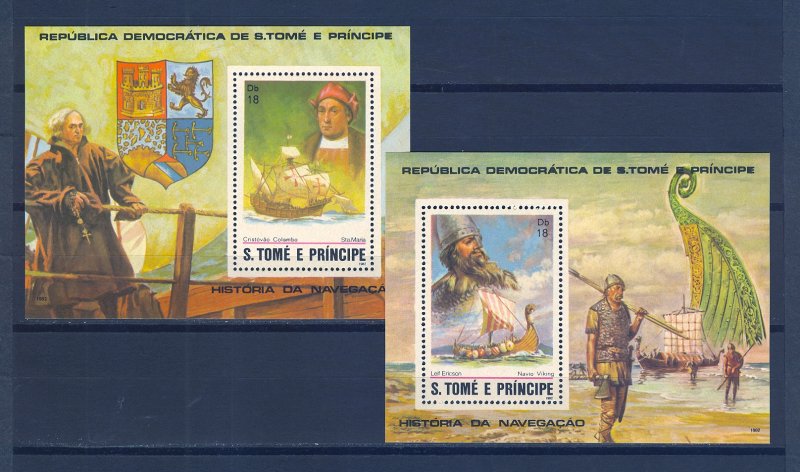 S.TOME E PRINCIPE SC# 672a-d, 673, 674 EXPLORERS MNH, - SEE PICTURES