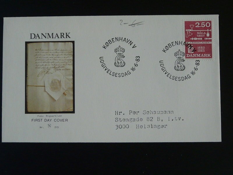 mathematics weights and measures FDC Denmark 77690