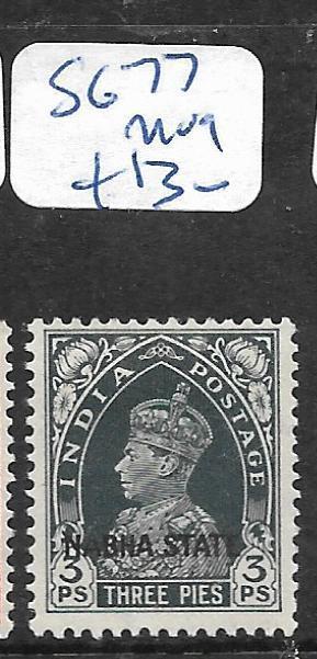 INDIA  NABHA (P2402B) KGV1  3P  SG 77  MOG