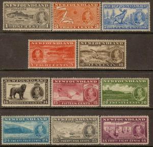 Newfoundland   #233-43  MLH Set  (1937)  C.V. $33.15  
