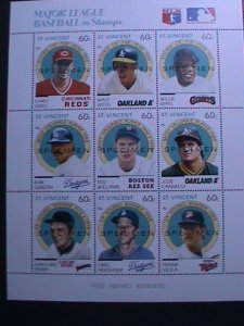 ST.VINCENT-1989-SPECIMENT-ROCKIES OF THE YEAR MAJOR LEAGUE BASEBALL-MNH SHEET