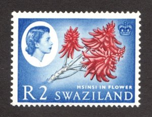 1962 Swaziland Sc #107 - High Value R2 - QEII & Msinsi in Flower - MNH Cv$22.50