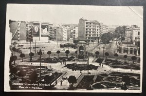 1939 Istanbul Turkey RPPC Postcard Cover  To Locarno Switzerland Republic Square