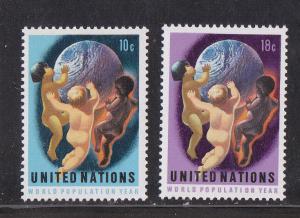 UN - NY # 252-253, World Population Year, Mint NH, 1/2 Cat.