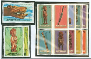 Aitutaki #160-162/195a-207a Mint (NH) Single (Complete Set)