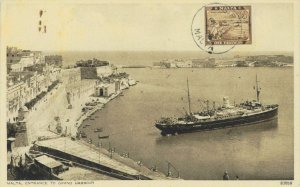 P0710 - MALTA - Postal History -  MAXIMUM CARD 1918 - Grand Harbour  RARE