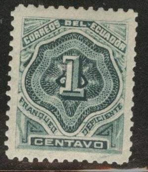 Ecuador Scott j1 mh* 1896 postage due 