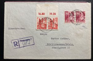 1948 Pirmasens Germany Allied occupation registered Cover Locally Used Sc#6N25