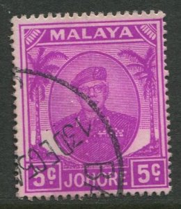 STAMP STATION PERTH Johore #134 Sultan Ibrahim Used 1949-1955