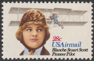 US C99 Airmail Blanche Stuart Scott 28c single MNH 1980