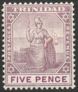 TRINIDAD-1896-1906 5d Dull Purple & Mauve Sg 119 LIGHTLY MOUNTED MINT V46159