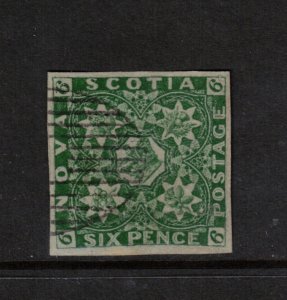 Nova Scotia #5 Extra Fine Used Tiny Thin & Neat Grid Cancel