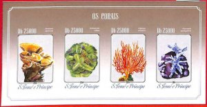 A3283 - SAO TOME & PRINCIPE ERROR IMPERF, Miniature s: 2014, Corals, Marine Life