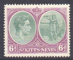 St. Kitts-Nevis Scott 85 - SG74c, 1938 George VI 6dMH*