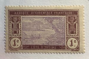 Ivory Coast, Afrique occidentale Française, 1913 Scott 42 MH - 1c, Ebrié Lagune