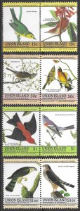 St. Vincent Grenadines Union Islands Sct 186-189 MNH Se Tenant Bird Set of 1985