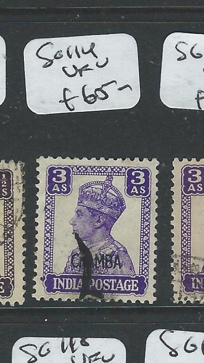 INDIA CHAMBA (P0804B) KGVI  3A  SG114   VFU