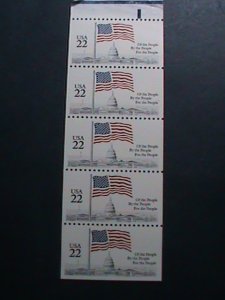 ​UNITED STATES-1985-SC# 2116a FLAG OVER CAPITAL DOME MNH -BOOKLET PANE-5 STAMP