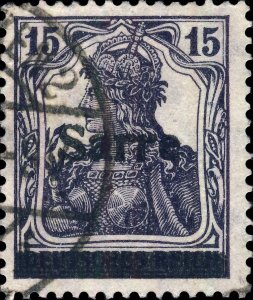 SARRE / SAAR / SAARGEBIET - 1920 Mi.7.a.III 15pf t.III S with shaved head