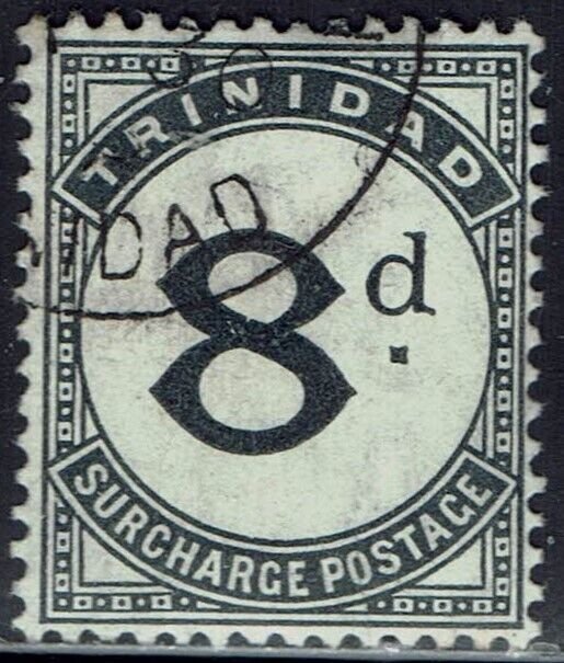 TRINIDAD 1905 POSTAGE DUE 8D WMK MULTI CROWN CA USED