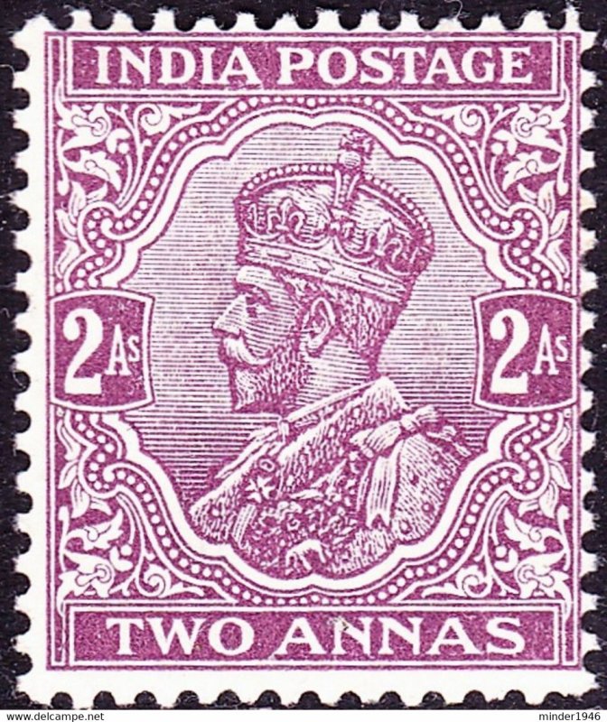 INDIA 1911 KGV 2 Anna's Deep Mauve SG168 MH