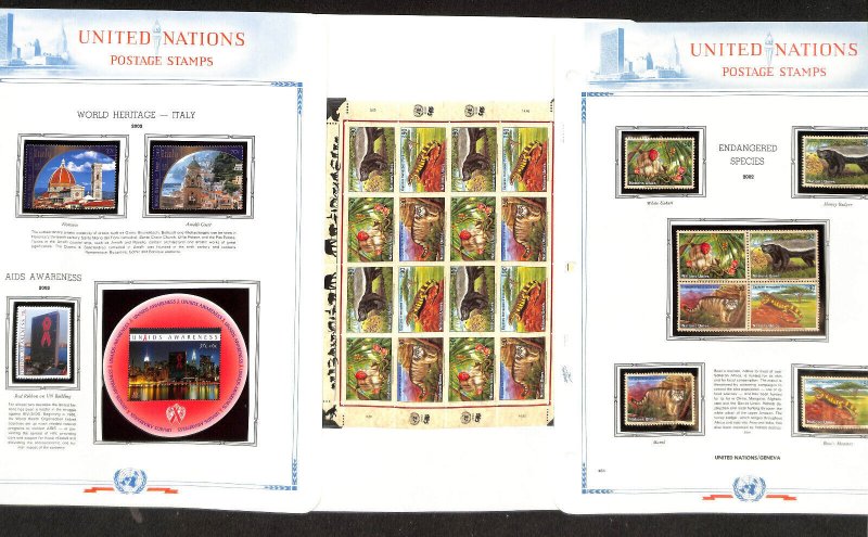 United Nations Stamp Collection in White Ace Album, Mint NH, 2002-2005