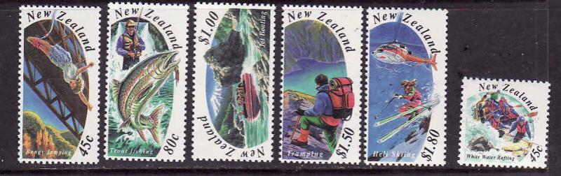 New Zealand-Sc#1192-7-unused NH set-Outdoor Adventure Sports