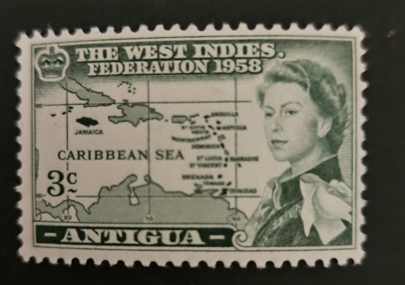 Antigua 1958 SG135 mm   3c Inauguration of the Caribbean Federation