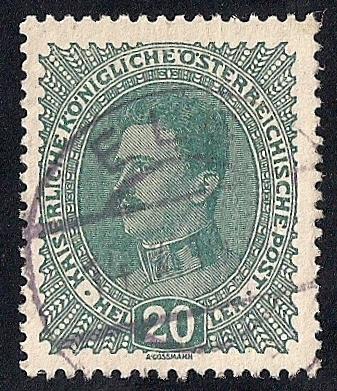 Austria #169 20 H Emperor Karl used VF