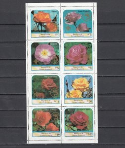 Equatorial Guinea, 1982 issue. Roses, sheet of 8. GOLD Scout logo. ^