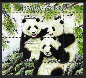 MALAWI - 2011 - Wildlife of Asia #3 Pandas - Perf 2v Sheet - MNH-Private Issue