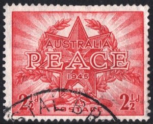 Australia SC#200 2½d Peace and Victory: Star and Wreath (1946) Used