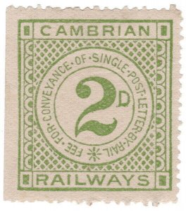(I.B) Cambrian Railways : Letter Stamp 2d