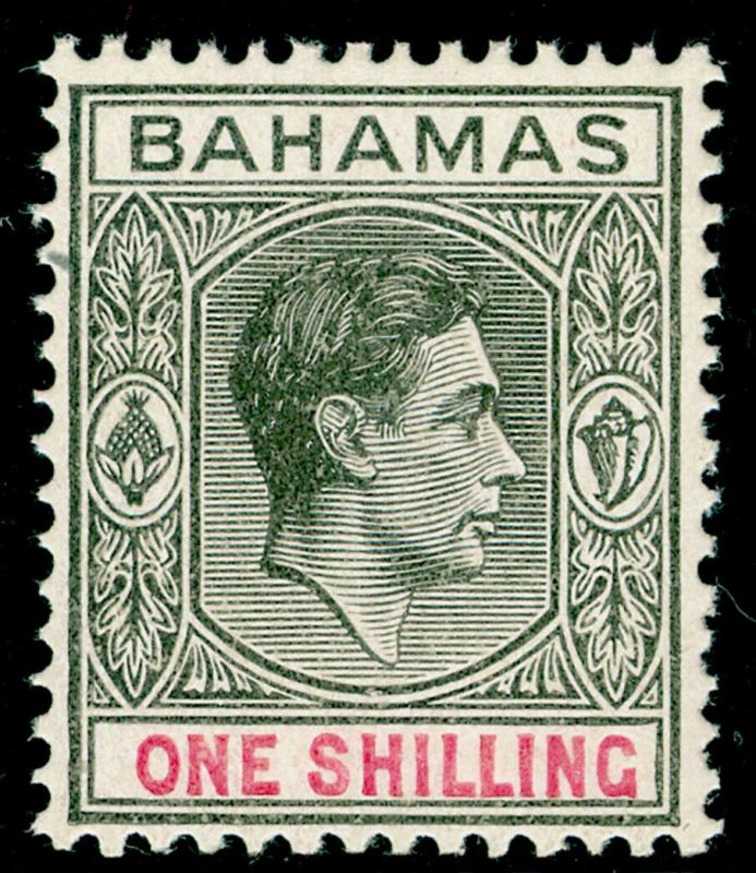 BAHAMAS SG155c, 1s Grey-Black & Bright Crimson, UNMOUNTED MINT. Cat £20.