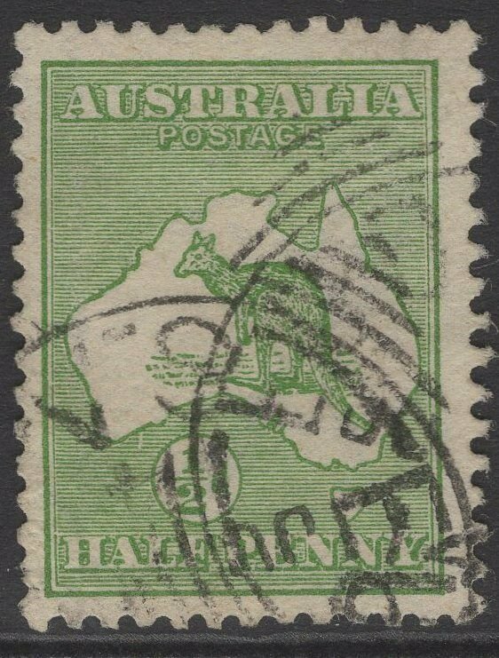 AUSTRALIA SG1 1913 ½d GREEN USED