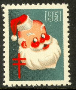 CANADA 1951 CHRISTMAS SEAL English Language Green No. 49 MNH