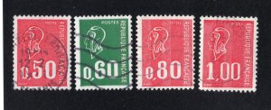 France 1971-76 50c, 60c, 80c & 1f Marianne, Scott 1293-1294B, 1496 used