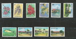 Barbuda, Postage Stamp, #170-174, 178-181 Mint NH, 1974, Flower, Fish, JFZ