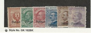 Italy - Patmo, Postage Stamp, #1-3, 6-8 Mint Hinged, 1912, JFZ