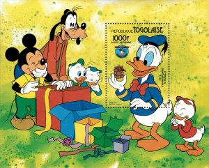 Togo 1984 - Disney, Donald Duck 50th Anniversary, Present - Souvenir Sheet - MNH